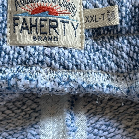 Faherty Men's Blue Organic Cotton Blend Jogger Whitewater Sweatpant - Picture 10 of 10